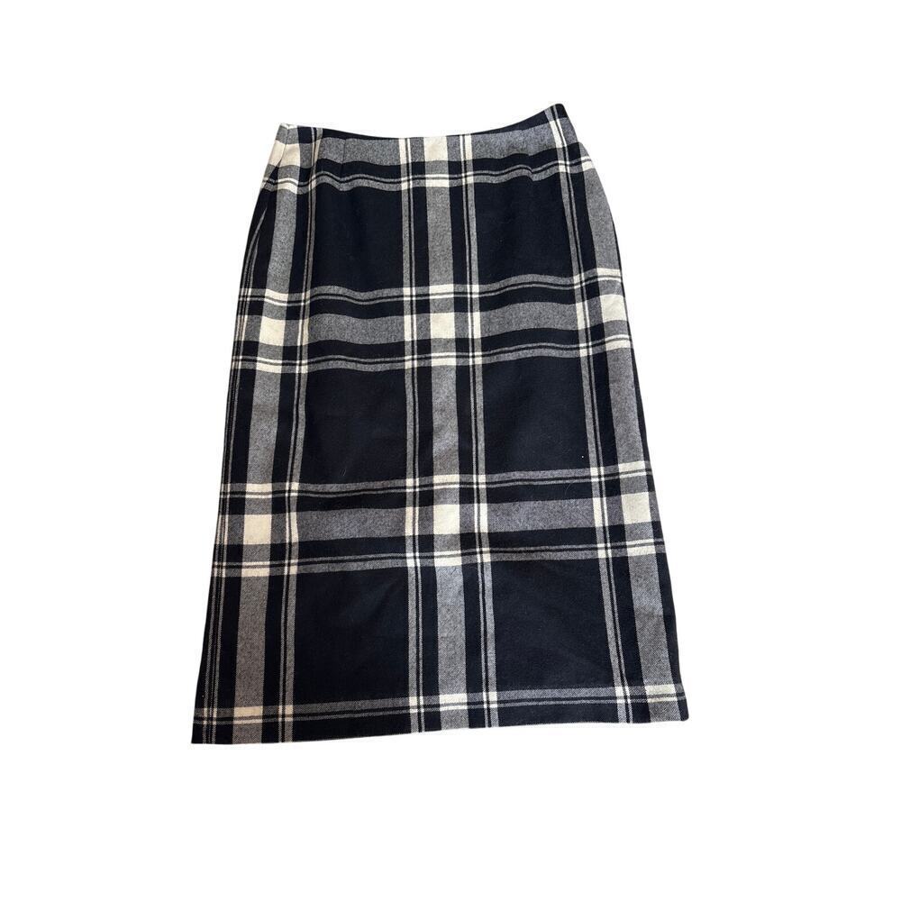 Vintage Plaid Wool Blend Midi Skirt Black Cream – Taylor Swift Coded
